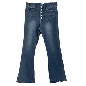 Dear John Jeans Womens 32 Blue Alto Button Fly Bootcut Stretch Denim